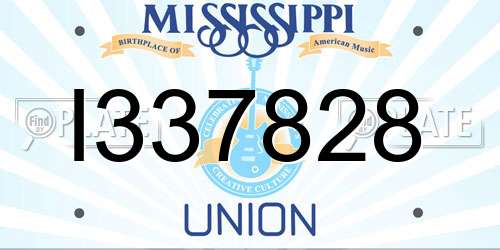 I337828 Mississippi License Plate