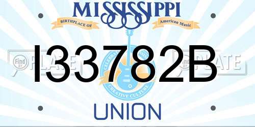 I33782B Mississippi License Plate