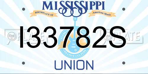 I33782S Mississippi License Plate