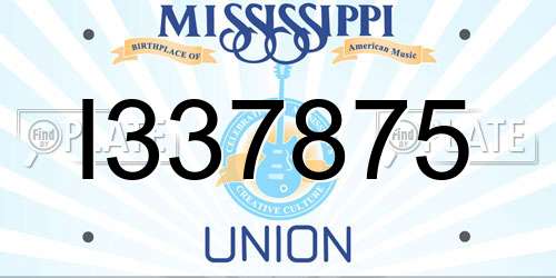 I337875 Mississippi License Plate