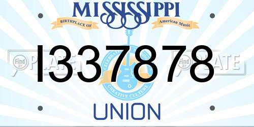 I337878 Mississippi License Plate
