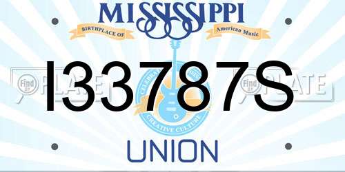 I33787S Mississippi License Plate