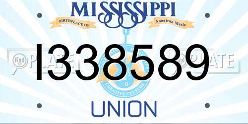 I338589 Mississippi License Plate