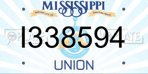 I338594 Mississippi License Plate
