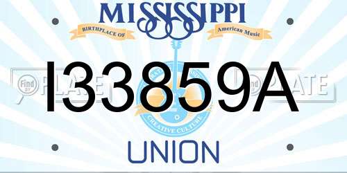 I33859A Mississippi License Plate