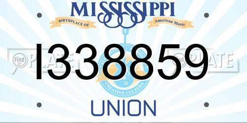 I338859 Mississippi License Plate