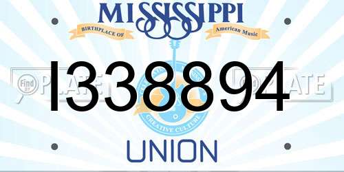 I338894 Mississippi License Plate