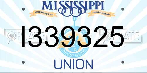 I339325 Mississippi License Plate