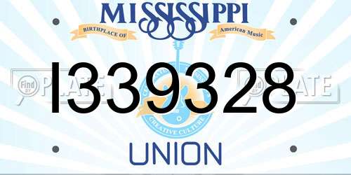 I339328 Mississippi License Plate