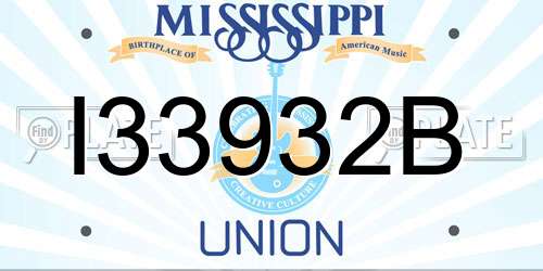 I33932B Mississippi License Plate