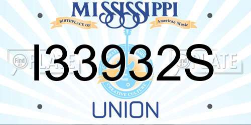 I33932S Mississippi License Plate