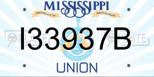 I33937B Mississippi License Plate