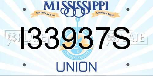 I33937S Mississippi License Plate