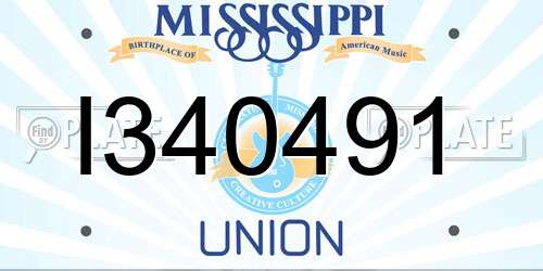 I340491 Mississippi License Plate