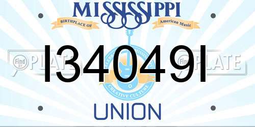 I34049I Mississippi License Plate