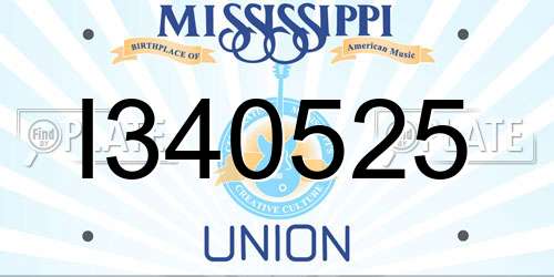 I340525 Mississippi License Plate