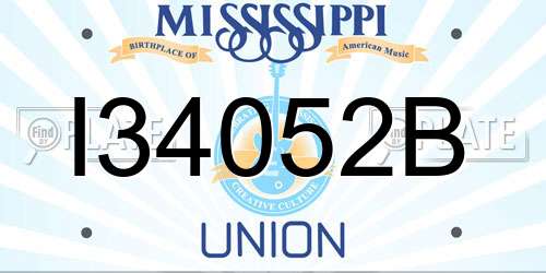 I34052B Mississippi License Plate