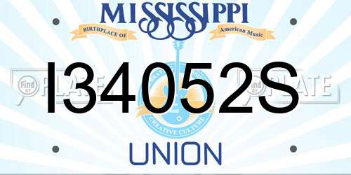 I34052S Mississippi License Plate