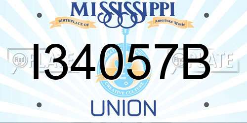 I34057B Mississippi License Plate