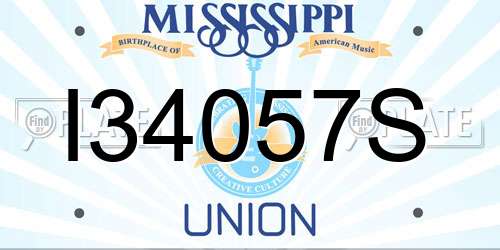 I34057S Mississippi License Plate