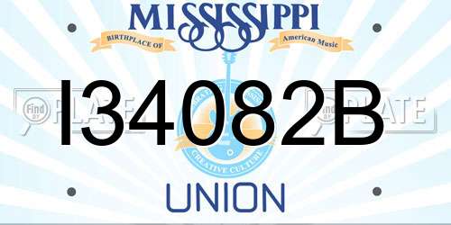 I34082B Mississippi License Plate