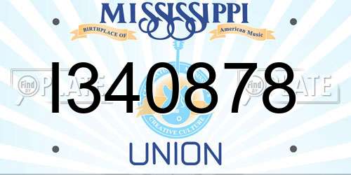 I340878 Mississippi License Plate