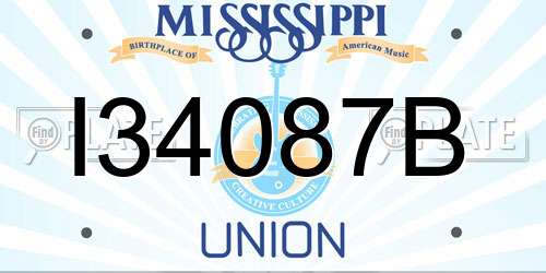 I34087B Mississippi License Plate