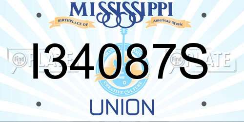 I34087S Mississippi License Plate