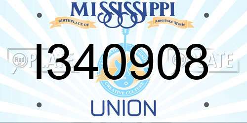 I340908 Mississippi License Plate