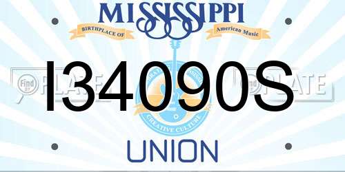 I34090S Mississippi License Plate