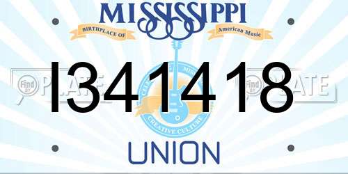 I341418 Mississippi License Plate