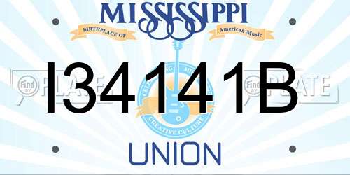 I34141B Mississippi License Plate