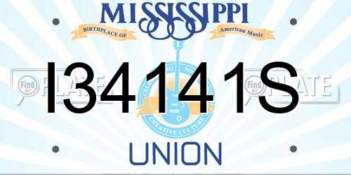 I34141S Mississippi License Plate