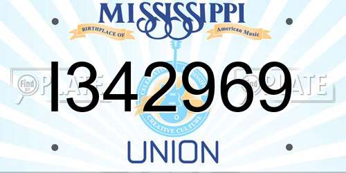 I342969 Mississippi License Plate