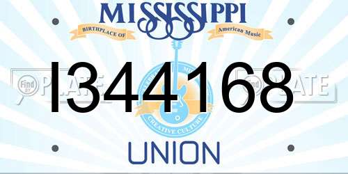 I344168 Mississippi License Plate