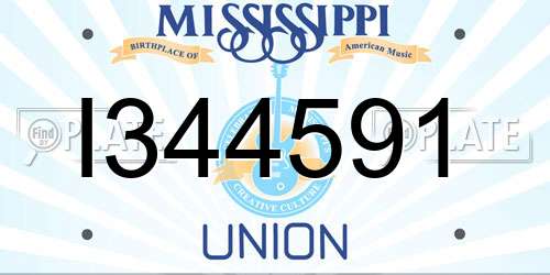 I344591 Mississippi License Plate