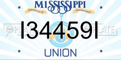 I34459I Mississippi License Plate