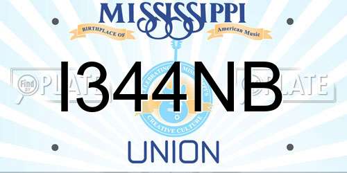 I344NB Mississippi License Plate