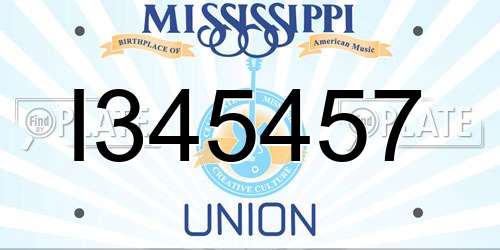 I345457 Mississippi License Plate