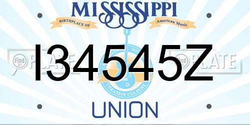 I34545Z Mississippi License Plate