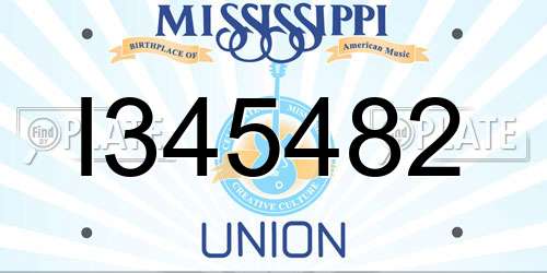 I345482 Mississippi License Plate