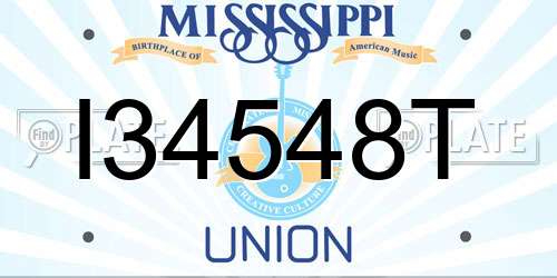 I34548T Mississippi License Plate