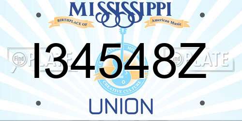 I34548Z Mississippi License Plate