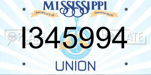 I345994 Mississippi License Plate
