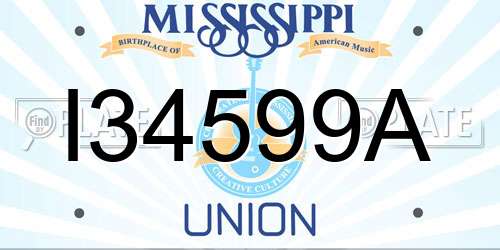 I34599A Mississippi License Plate