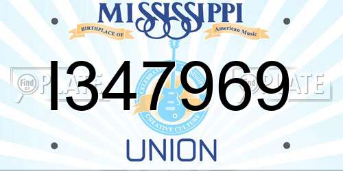 I347969 Mississippi License Plate