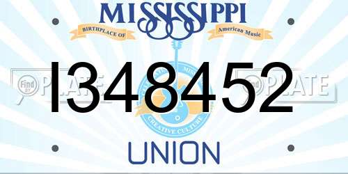 I348452 Mississippi License Plate
