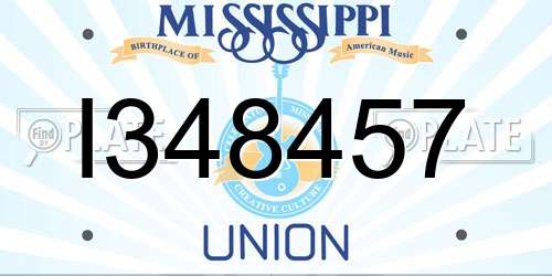 I348457 Mississippi License Plate
