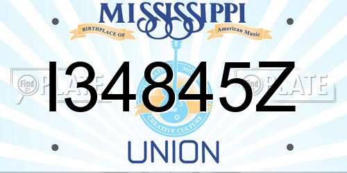 I34845Z Mississippi License Plate