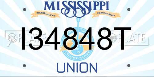 I34848T Mississippi License Plate